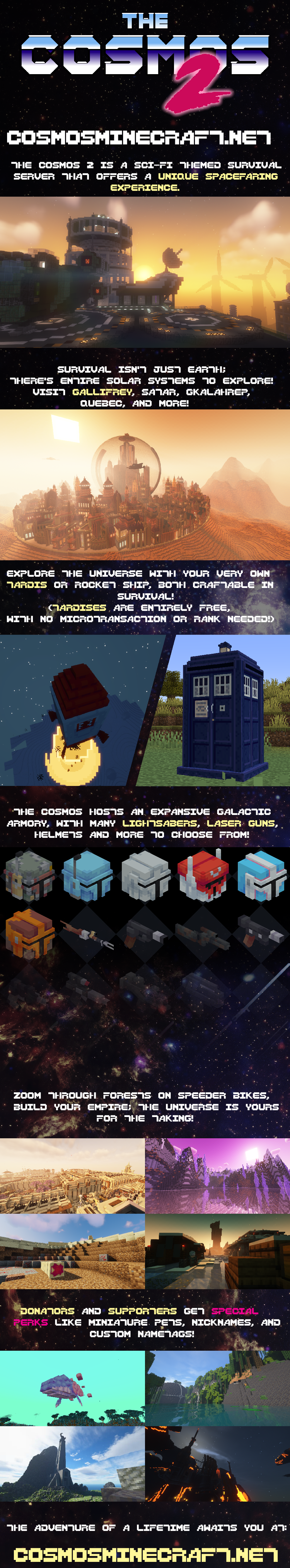 The Cosmos 2 | Space Survival | Free TARDIS | Spaceships, Aliens, Planets, and Lore | Minecraft Server